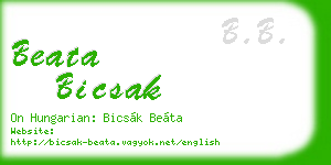 beata bicsak business card