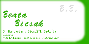 beata bicsak business card